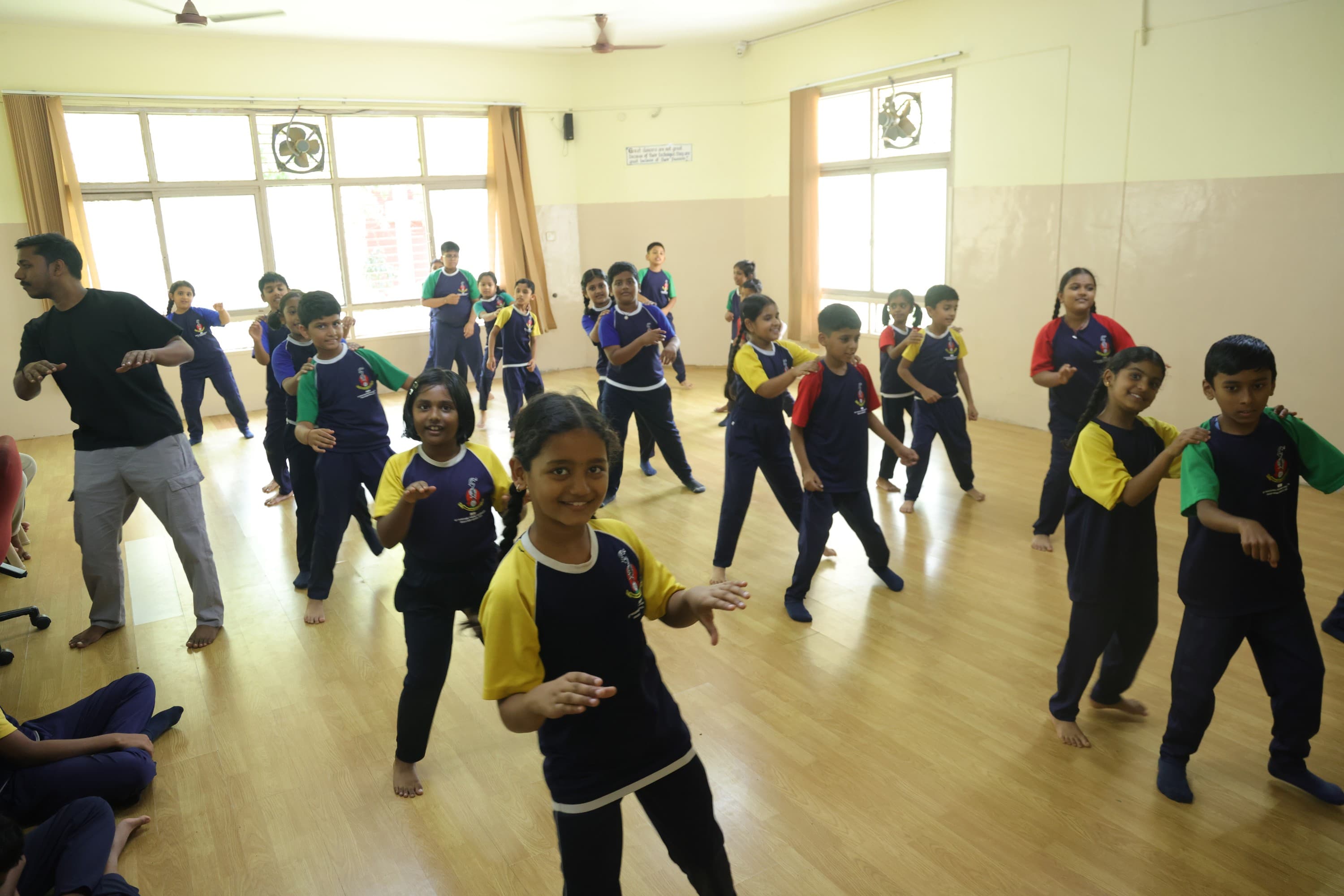Students rehearsing in the dance studio